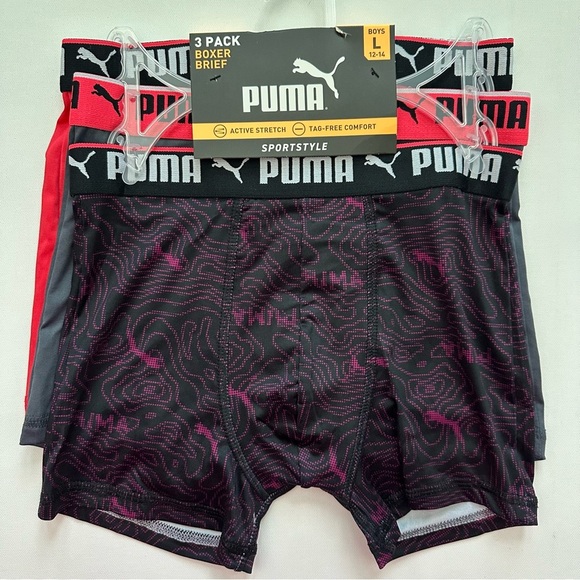Puma 3 Pack Boxer Brief Size L 12-14 Boys - Picture 1 of 9
